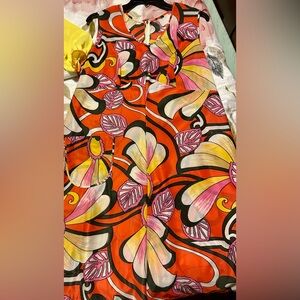 70’s Vintage Vibrant Psychedelic Sleeveless Dress with pocket